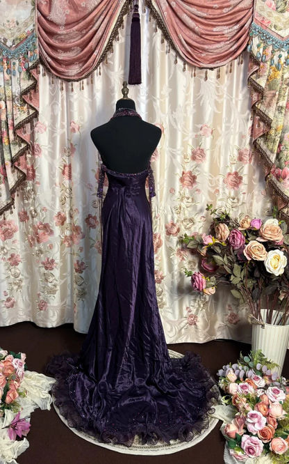 Trägerloses silbernes Vintage-Abendkleid, A-Linie, Geburtstagskleid J9370