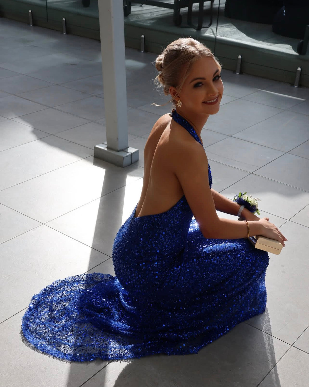 Trägerloses silbernes Vintage-Abendkleid, A-Linie, Geburtstagskleid J9370
