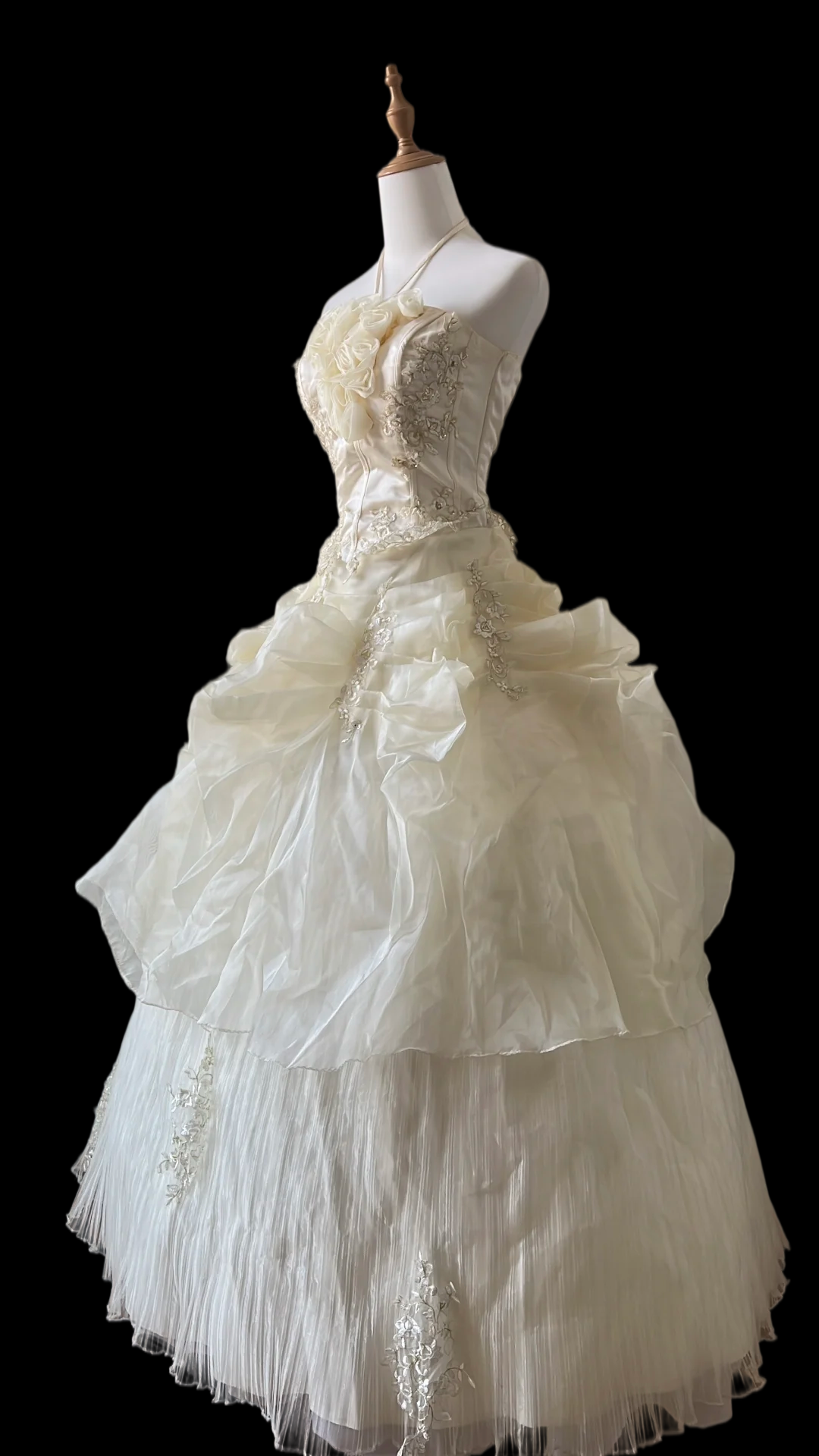 Robe de bal bustier violette en satin avec appliques, robe de soirée formelle J9413