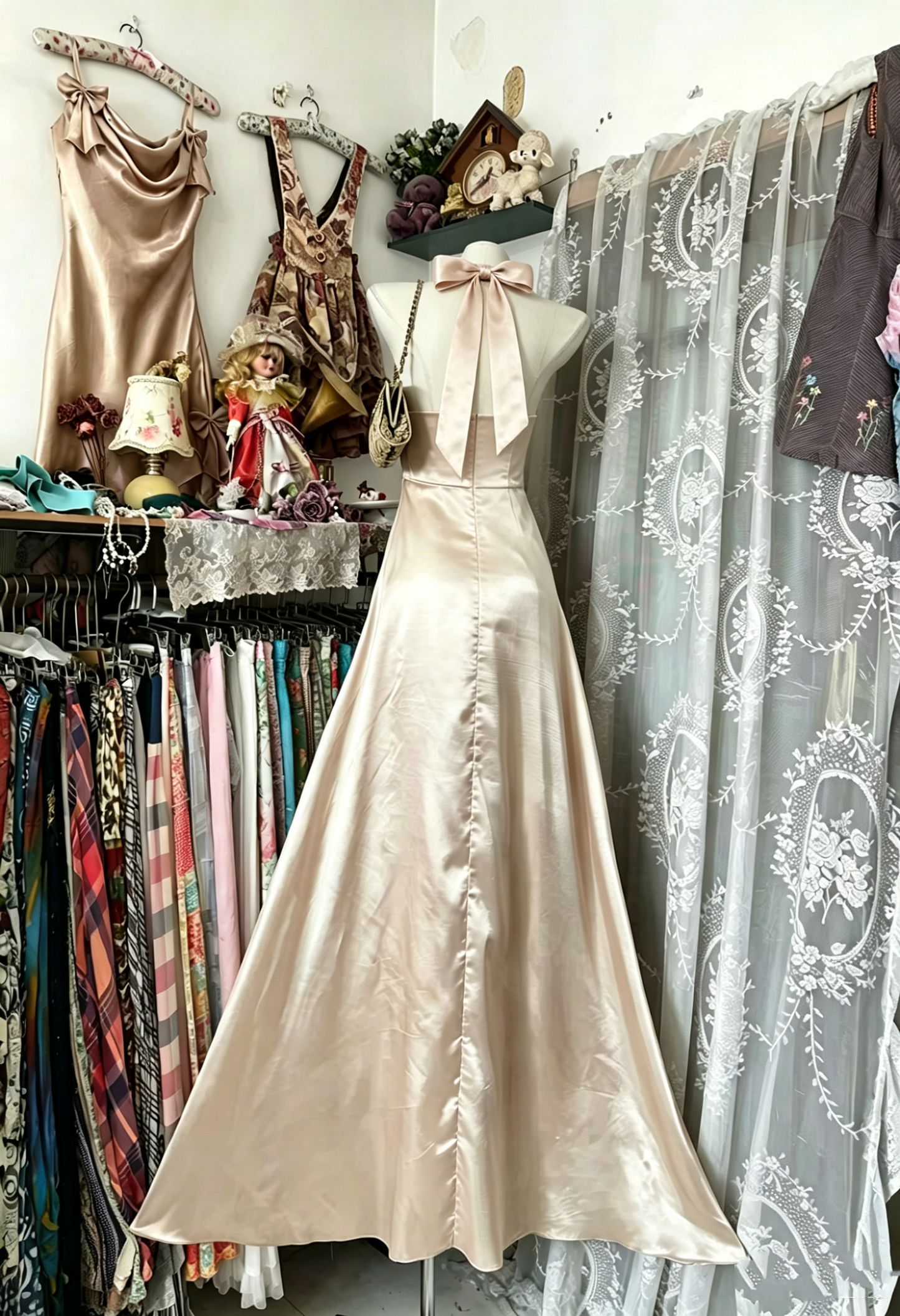 Trägerloses silbernes Vintage-Abendkleid, A-Linie, Geburtstagskleid J9370