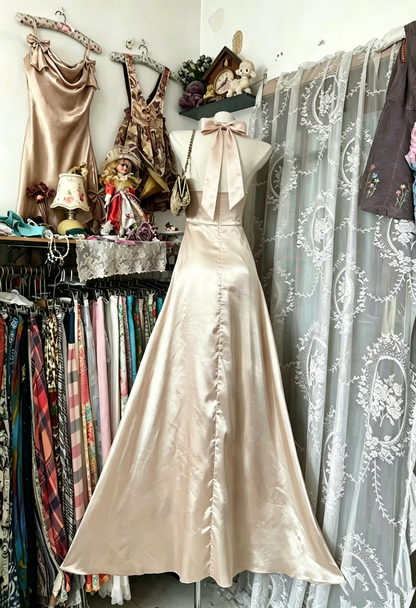Trägerloses silbernes Vintage-Abendkleid, A-Linie, Geburtstagskleid J9370