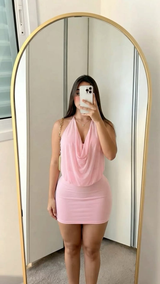 Halter Sheath Chiffon Homecoming Dress Short Party Dress  J11068