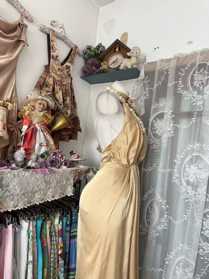 Trägerloses silbernes Vintage-Abendkleid, A-Linie, Geburtstagskleid J9370