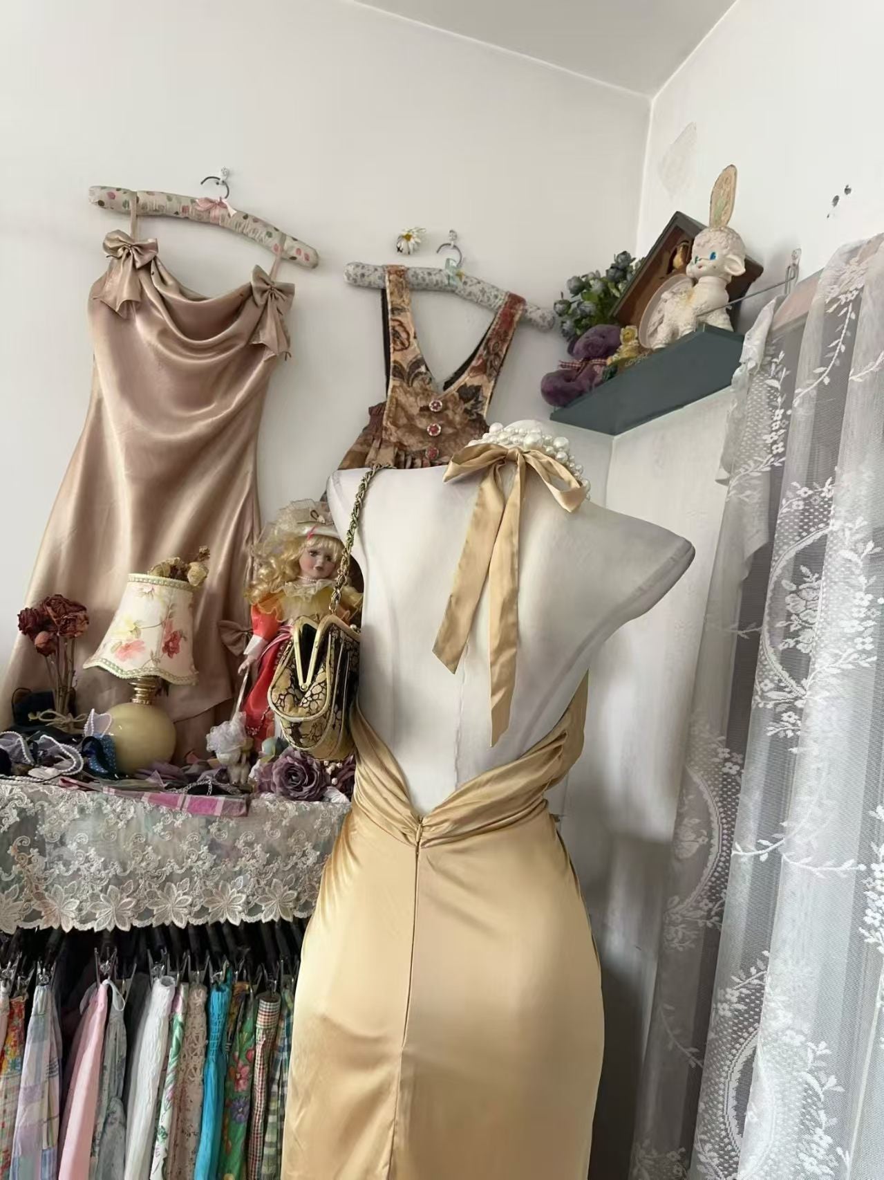 Trägerloses silbernes Vintage-Abendkleid, A-Linie, Geburtstagskleid J9370