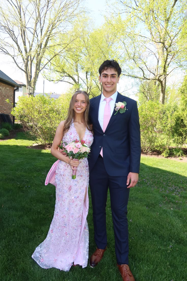 Halter V Neck Pink Mermaid Floral Dress With Slit  J11693