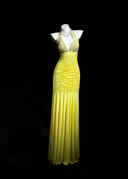 Trägerloses silbernes Vintage-Abendkleid, A-Linie, Geburtstagskleid J9370