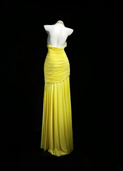 Trägerloses silbernes Vintage-Abendkleid, A-Linie, Geburtstagskleid J9370