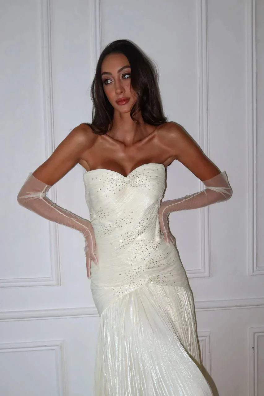 Robe de bal bustier violette en satin avec appliques, robe de soirée formelle J9413