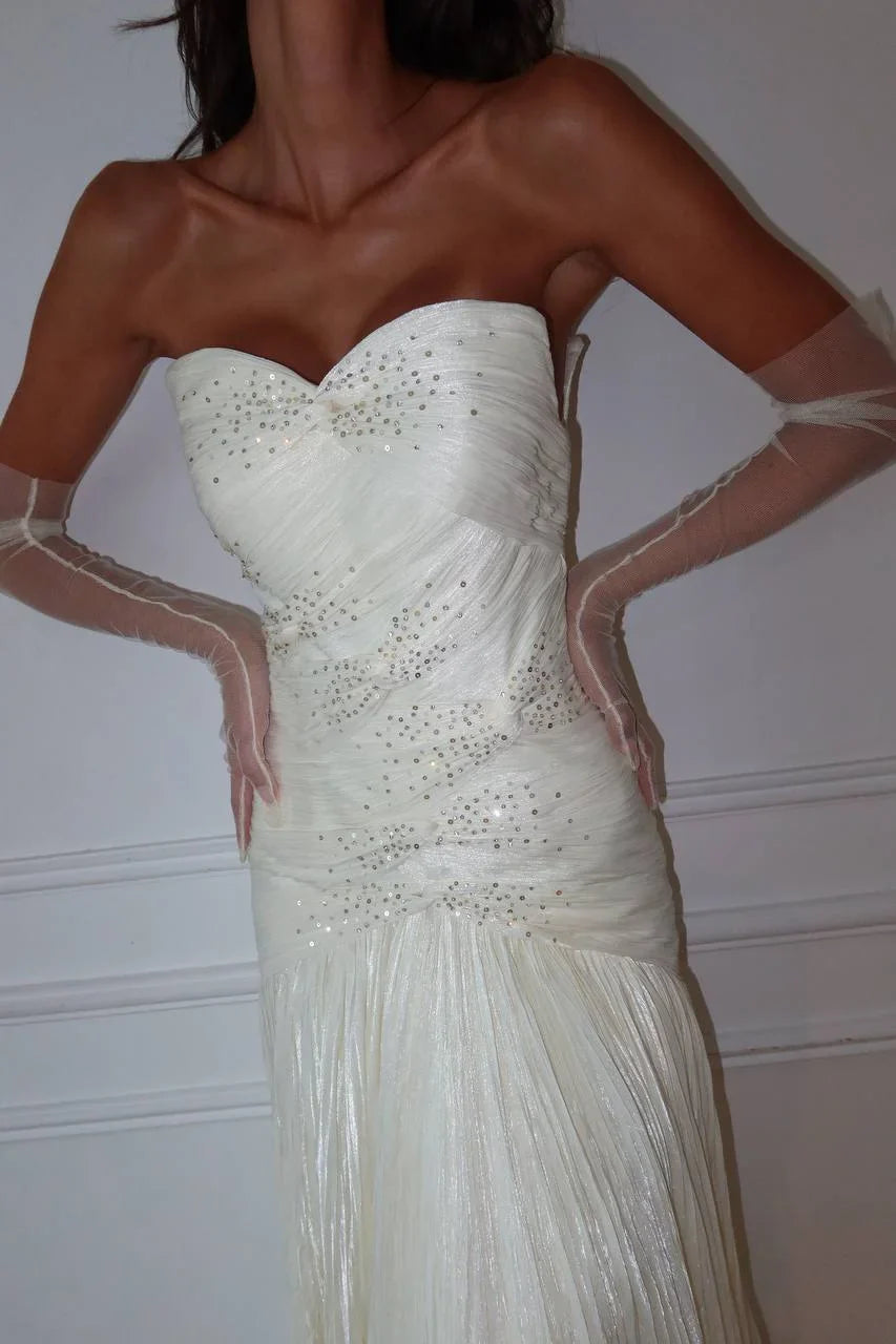 Robe de bal bustier violette en satin avec appliques, robe de soirée formelle J9413