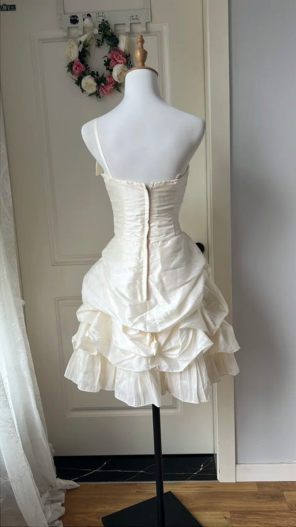 Robe de bal bustier violette en satin avec appliques, robe de soirée formelle J9413
