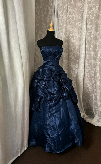 Strapless Burgundy Vintage Prom Dress Retro Birthday Dress  J10004