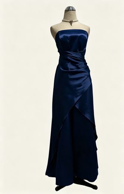 Strapless Burgundy A Line Prom Dress Retro Evening Dress J10418