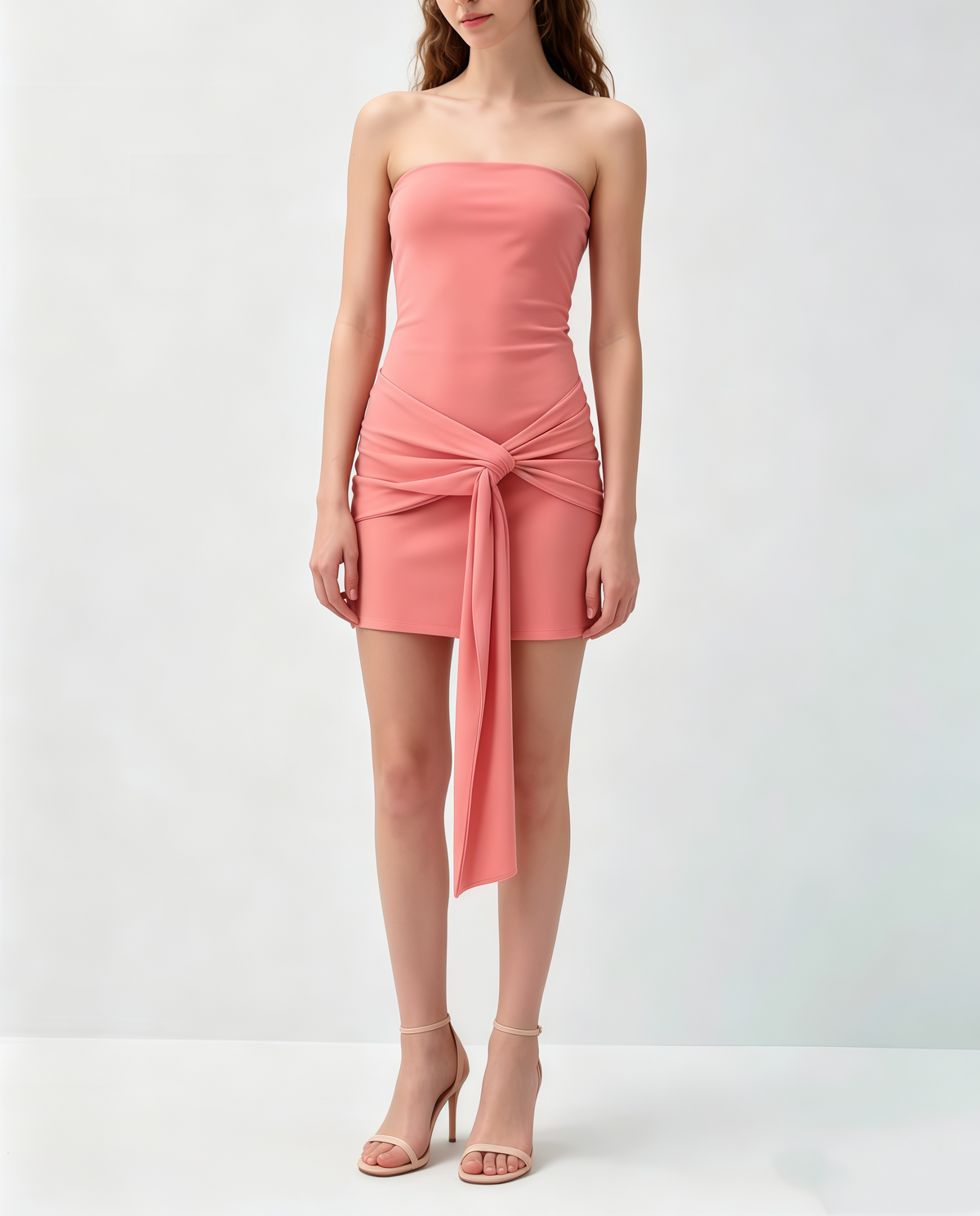 Strapless Sheath Peach Homecoming Dress Short Party Dress  J11220