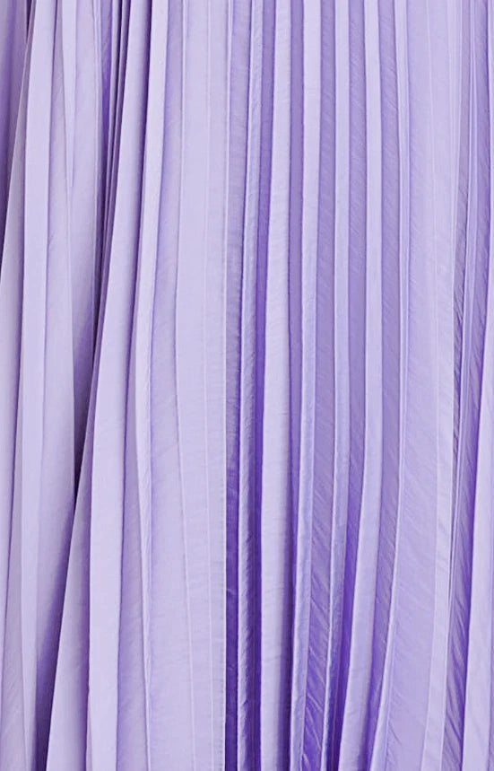 Lila A-Linie Plissee Langes Ballkleid J2615