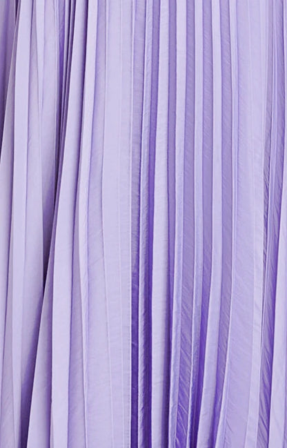 Lila A-Linie Plissee Langes Ballkleid J2615