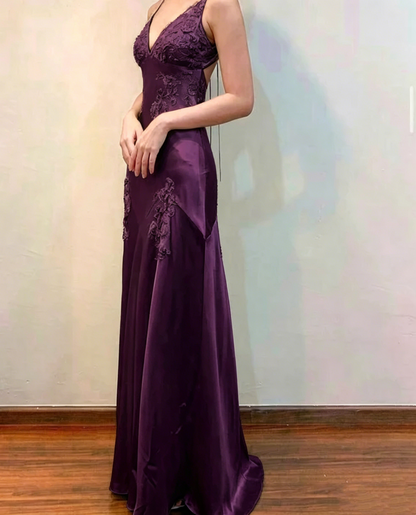 Green Satin A Line Long Prom Dresses Formal Party Dress J2669
