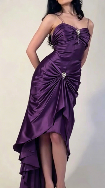 Spaghetti Straps Green Sheath Long Prom Dresses J2672