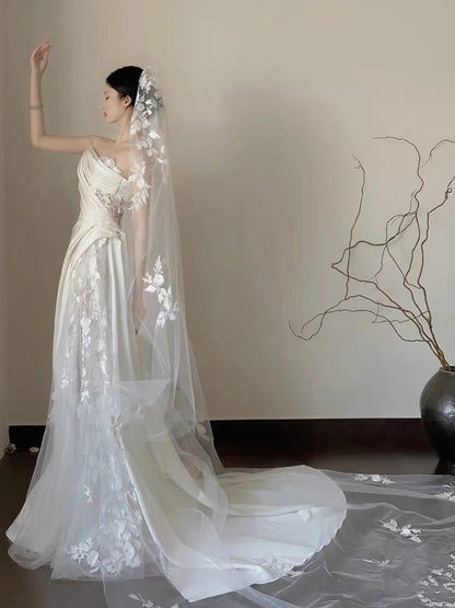 A Line White Birthday Party Dress Lace Wedding Dress J3248