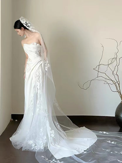 A Line White Birthday Party Dress Lace Wedding Dress J3248