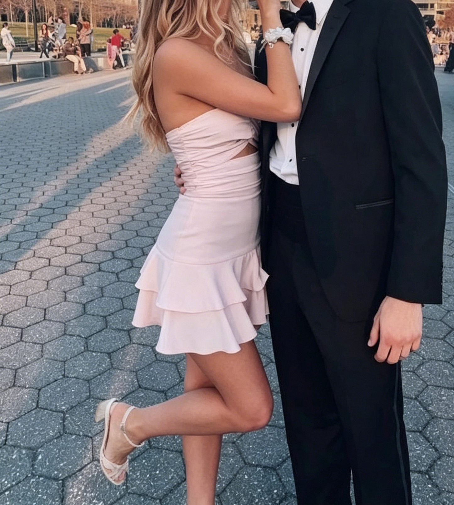 Strapless Light Pink Short Prom Dress Homecoming Dress J3396