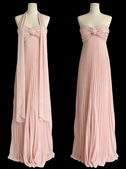 Light Pink Strapless Chiffon Long Prom Dress Evening Party Dress J3987