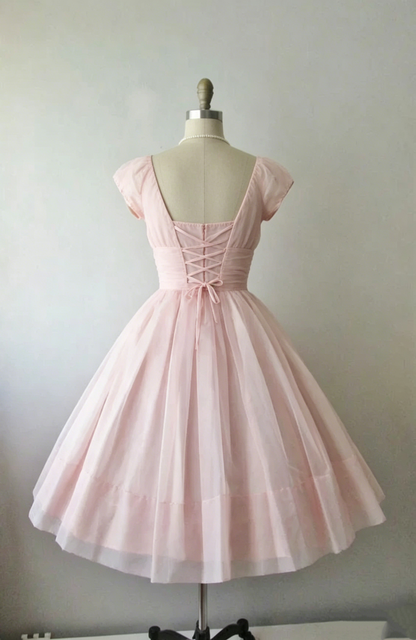 Robe de soirée courte rose J4172