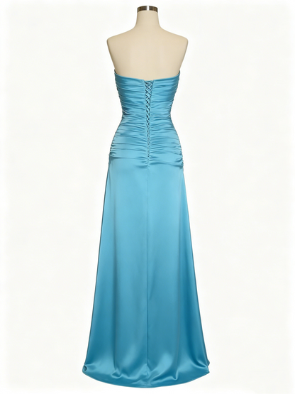 Strapless A Line Long Prom Dress Blue Graduation Dress J4313 JulyProm Strapless A Line Long Prom Dress Blue Graduation Dress J4313 JulyProm