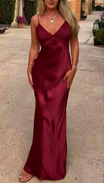 Champagne Spaghetti Straps Fourreau Longue Robe de Bal J4361