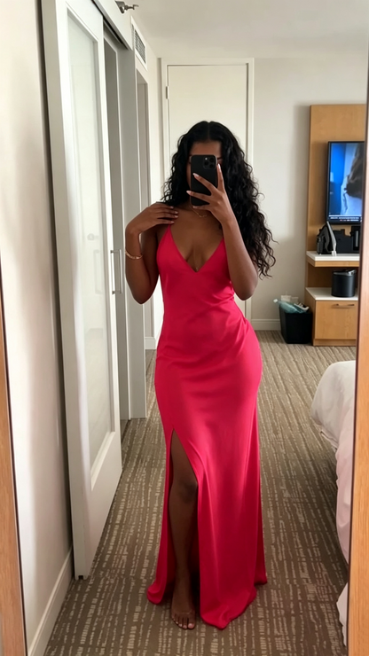 Sexy V Neck Prom Dress Sheath Evening Gown J5832