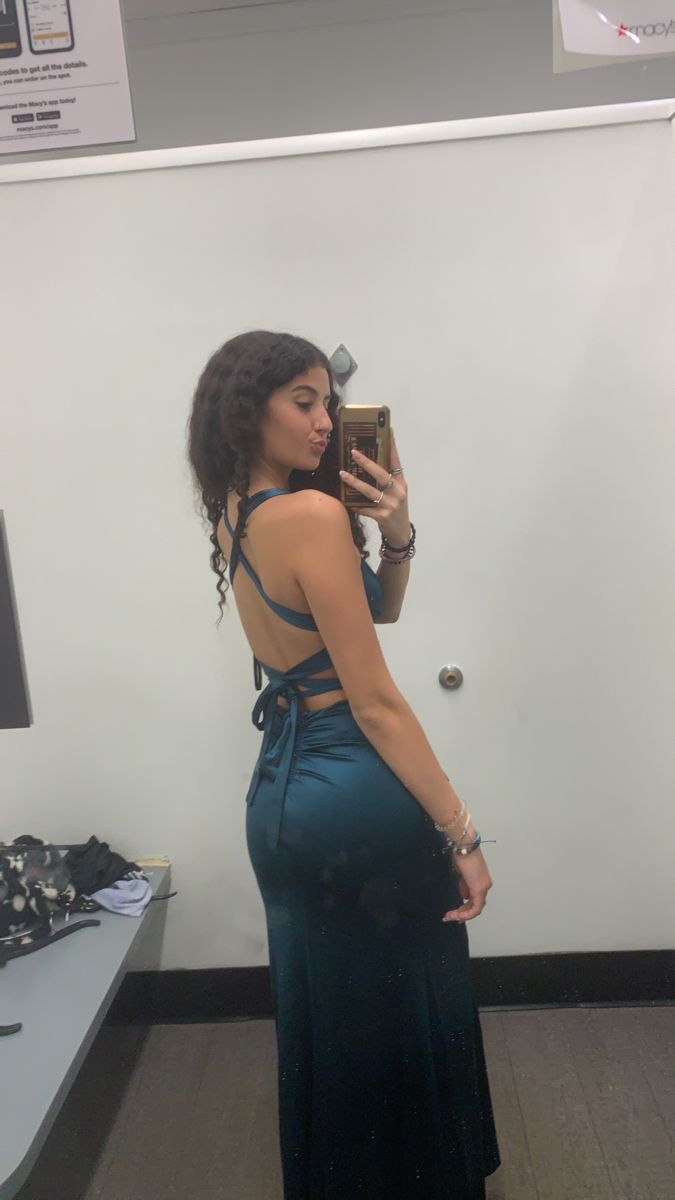 Robe de bal sirène en satin turquoise Robe de soirée formelle J6058