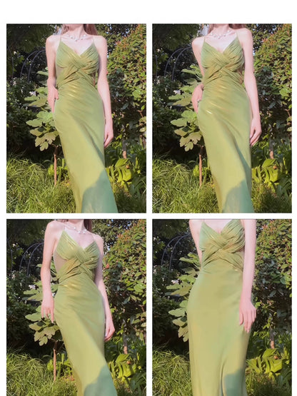 Spaghettiträger Elfenbein Ballkleid Meerjungfrau Geburtstagskleid J6524