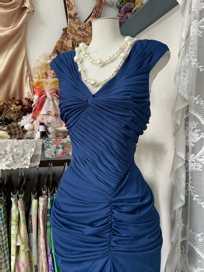 Dunkelblaues Meerjungfrau-Abschlussballkleid, formelles Abendkleid, Partykleid J6637
