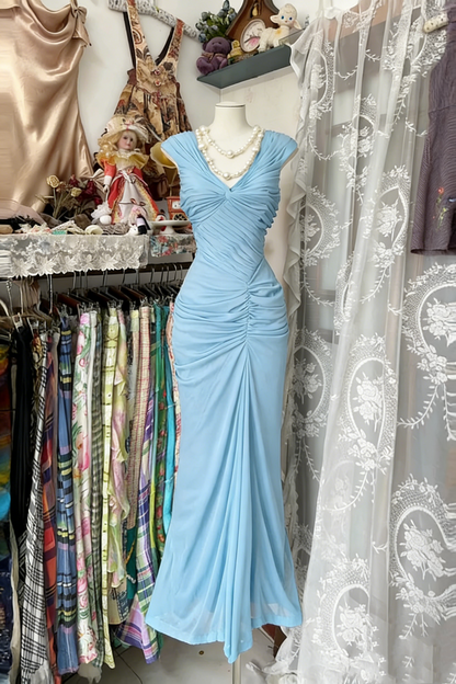 Dunkelblaues Meerjungfrau-Abschlussballkleid, formelles Abendkleid, Partykleid J6637