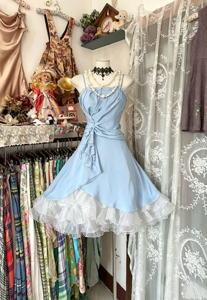 Vintage A-Linie Marineblau Kurzes Homecoming-Kleid J6717