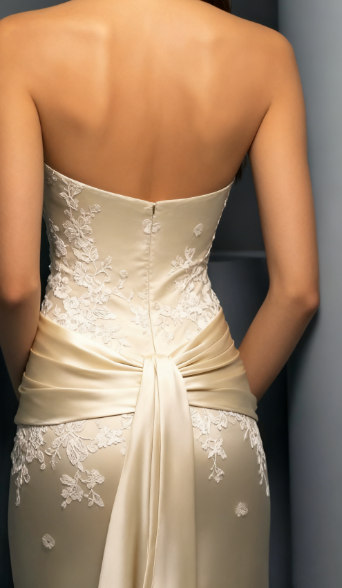 Satin Mermaid Evening Dress With Appliques