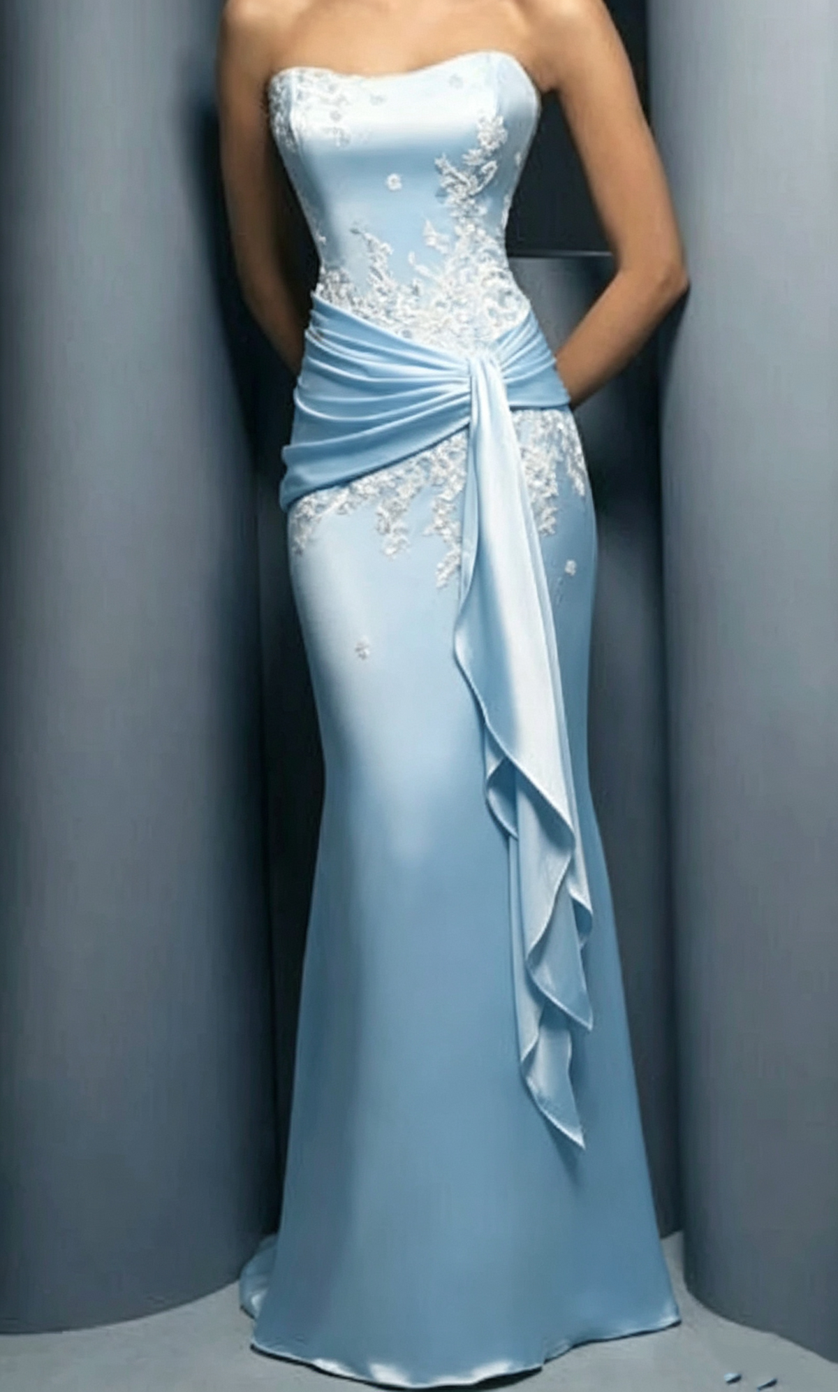 Satin Meerjungfrau Abendkleid mit Applikationen Formelles Abendkleid J6742