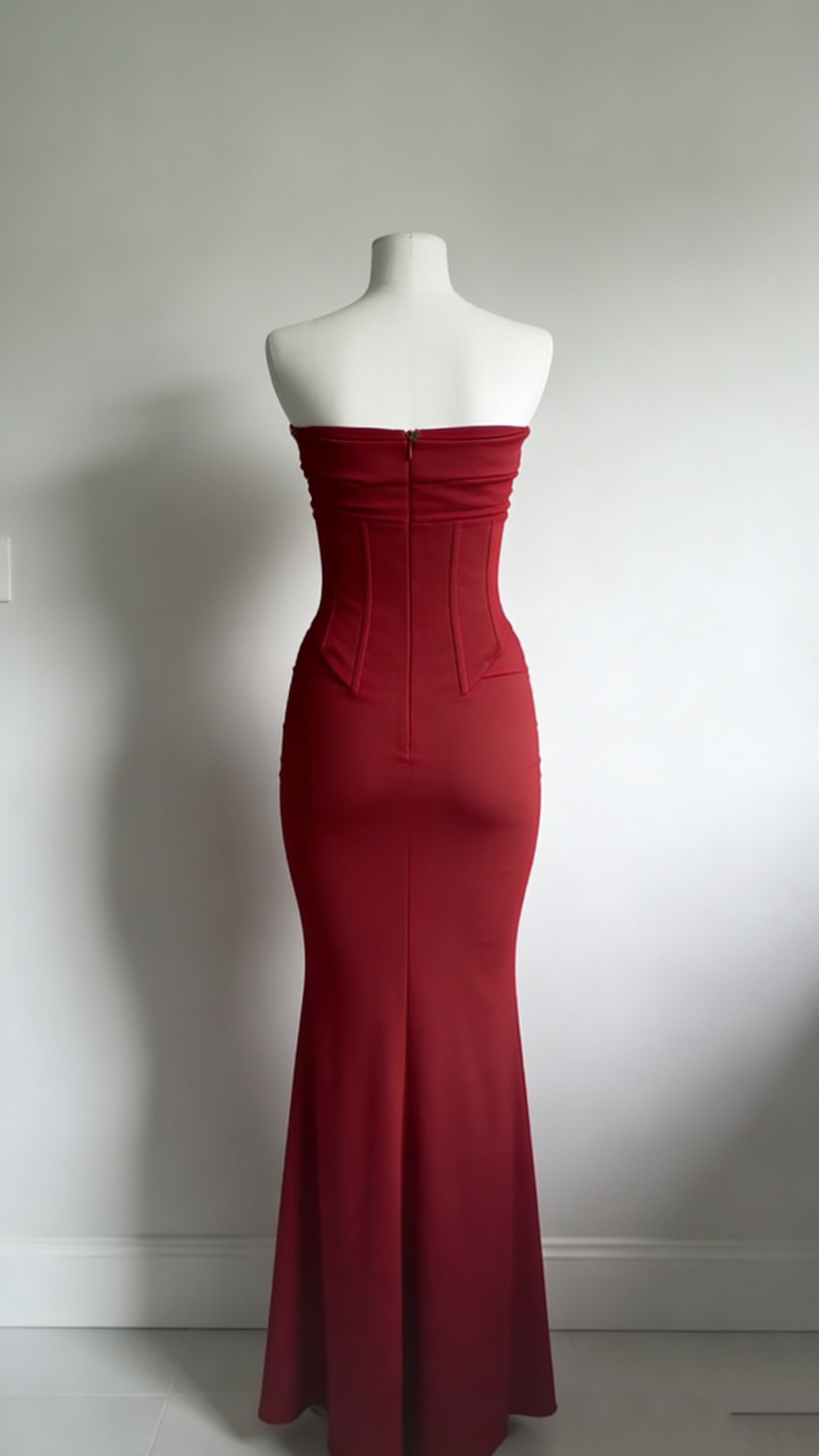Strapless Red Sheath Prom Dress Formal Evening Dress J6791