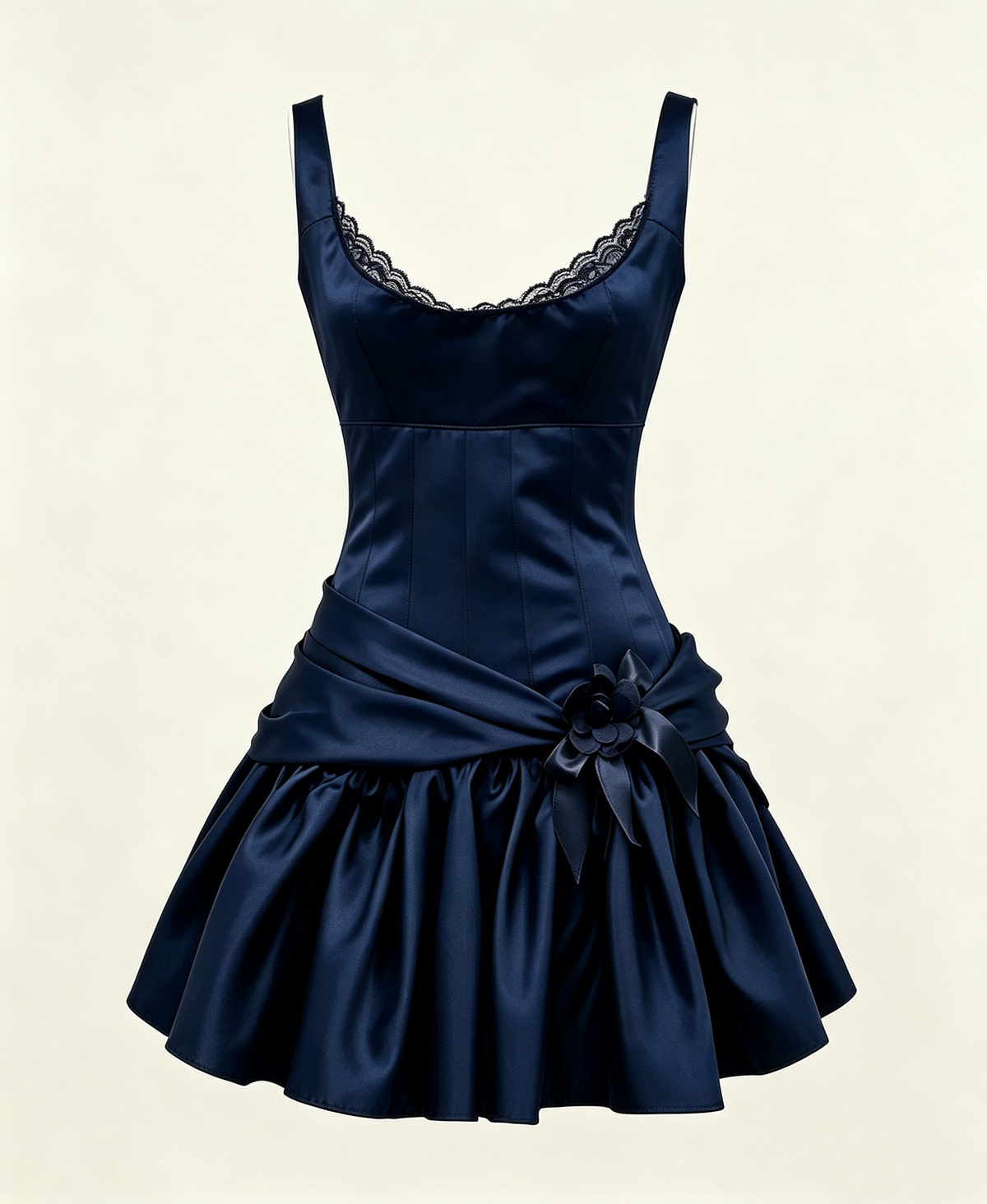 Robe de soirée noire coupe trapèze, tenue d'anniversaire J7373