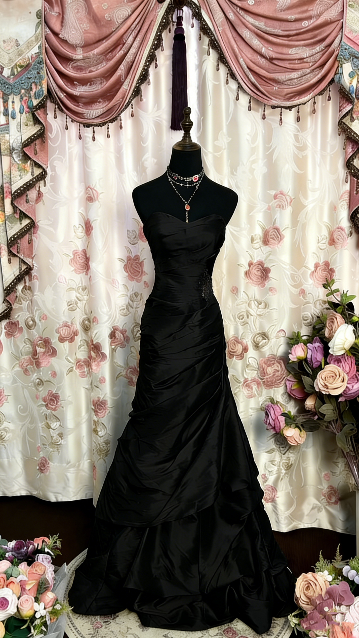 Burgunderrotes Ballkleid mit Herzausschnitt, Vintage-Abendkleid, Partykleid J7732