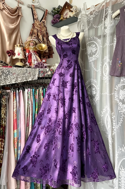 A Line Lace Vintage Long Prom Dress Blue Evening Dress J7984 – JulyProm