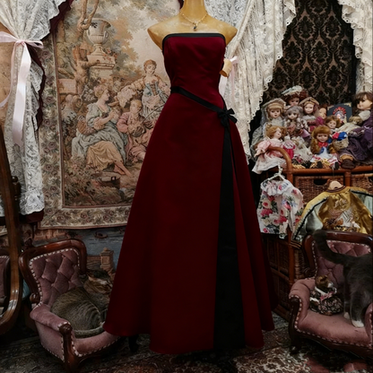 Robe de bal longue rose bustier coupe trapèze, jolie robe de soirée formelle pour adolescentes, J8292