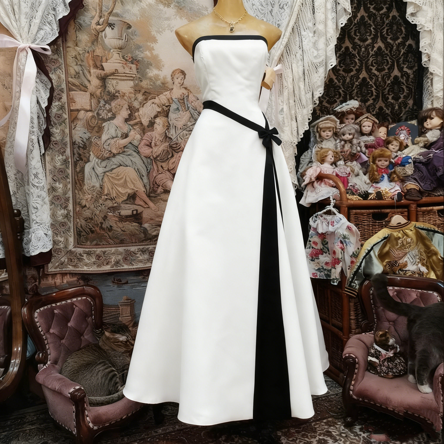 Robe de bal longue rose bustier coupe trapèze, jolie robe de soirée formelle pour adolescentes, J8292