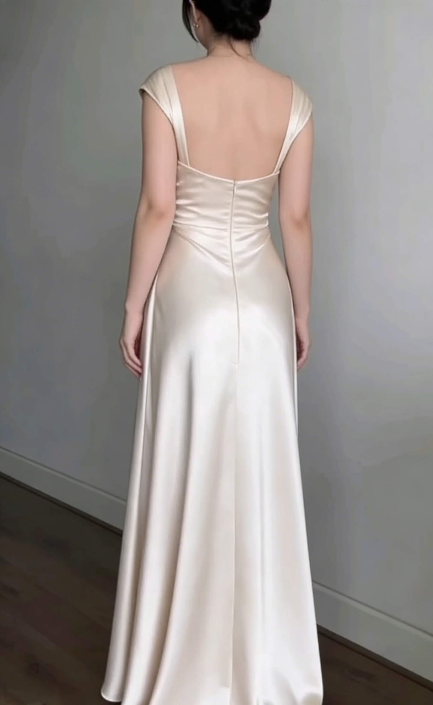 Satin Simple Long Prom Dress Formal Party Gown J8321