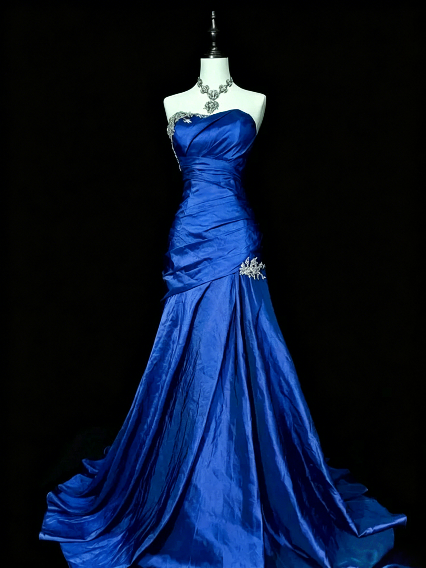 Lila Meerjungfrau Sweetheart Langes Abendkleid Trägerloses Ballkleid J8334