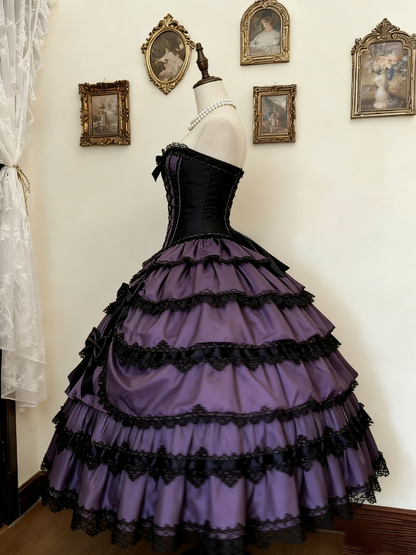 Robe de bal violette pour Sweet 16 avec dentelle, robe de fête mignonne pour adolescentes J8659