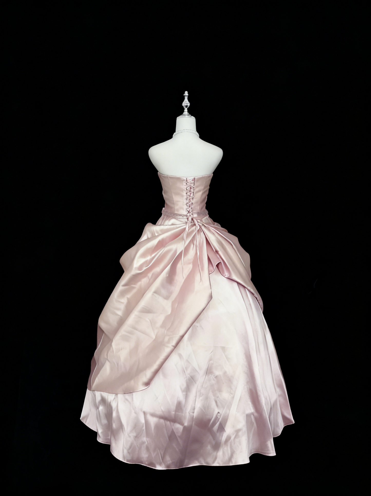 Strapless Pink A Line Long Prom Dress Sweet 15 Birthday Dress J8807