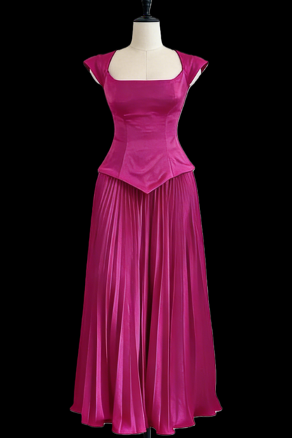 Hot Pink A Line Prom Dress Elegant Evening Party Dress J8816