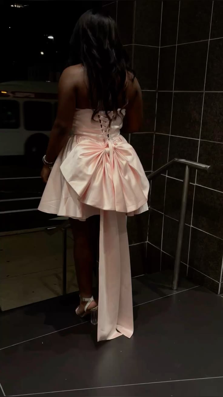 A Line Pink Satin Birthday Dress Short Prom Dress Party Dress J8922