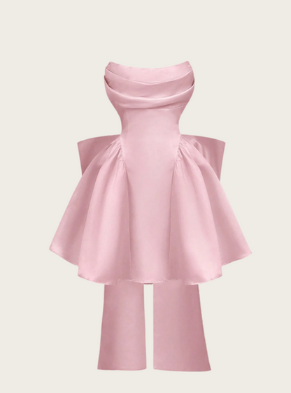 A Line Pink Satin Birthday Dress Short Prom Dress Party Dress J8922