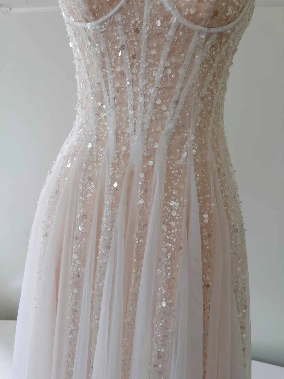 A Line Tulle Sequin Long Prom Dress Formal Party Dress Evening Dress J8927